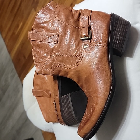 Franco Sarto women's waco brown leather upper western ankle boots booties 8.5 - Picture 7 of 11